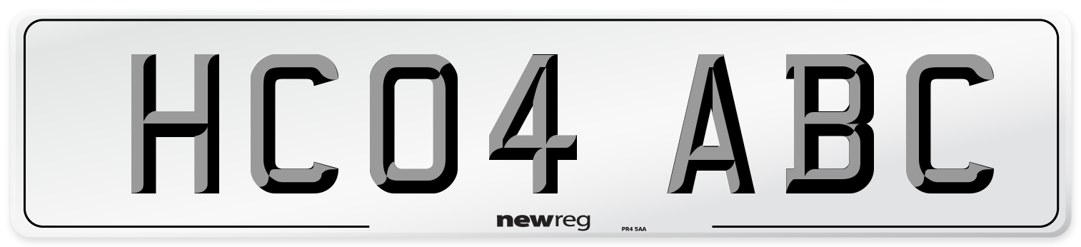 HC04 ABC Number Plate from New Reg